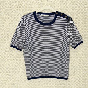 Zara Short Sleeve Knit Sweater